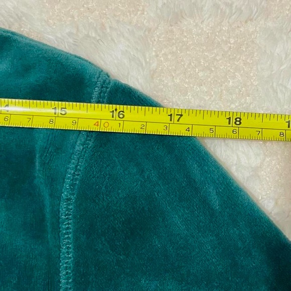 Emerald Green Velour Zip-Up Size S - Picture 4 of 4